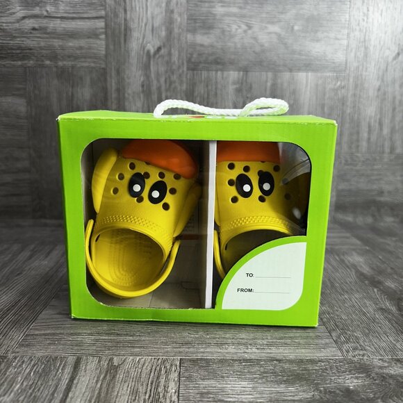 CROCS Infant size 2/3 Littles IAM Rubber Ducky Yellow Clogs - Picture 9 of 9